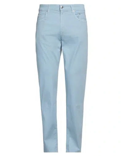 Siviglia Man Pants Sky Blue Size 34 Cotton, Elastane