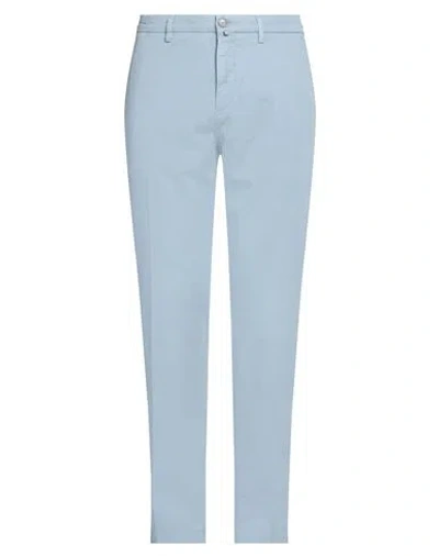 Siviglia Man Pants Sky Blue Size 36 Cotton, Linen, Elastane In Blue
