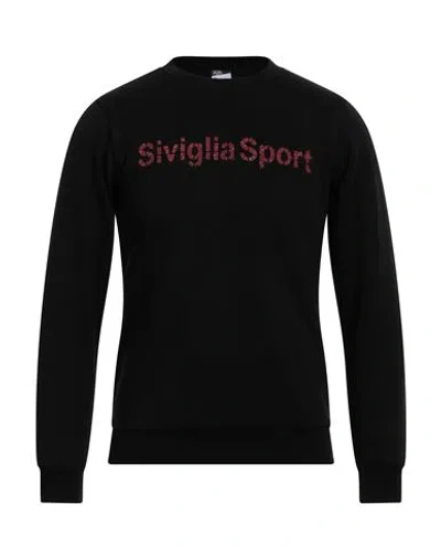 Siviglia Man Sweatshirt Black Size Xl Cotton, Polyester