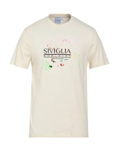 Siviglia Man T-shirt Ivory Size L Cotton In White