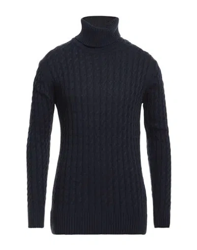 Siviglia Man Turtleneck Midnight Blue Size Xxl Wool, Acrylic In Navy Blue