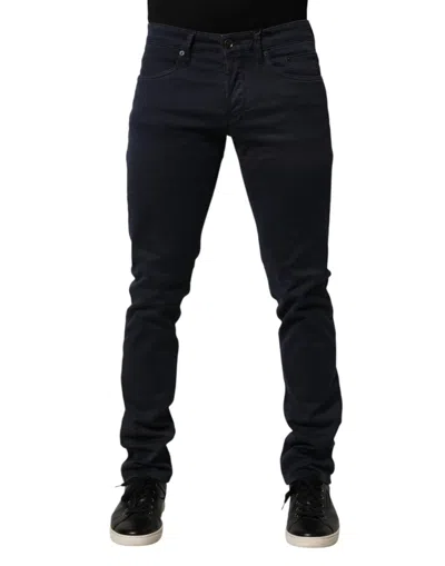Siviglia Mid Waist Cotton Skinny Blue Men Trouser Men's Jeans In Black