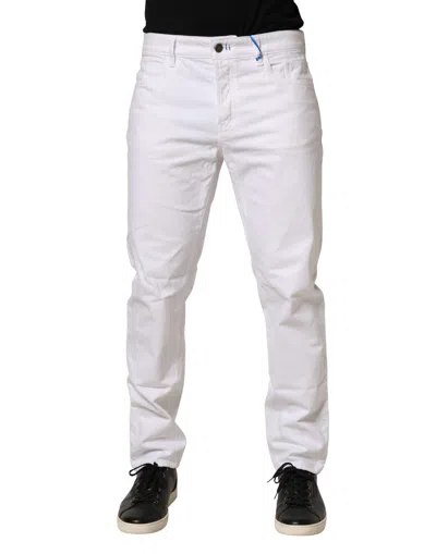 Pre-owned Siviglia Mid Waist Cotton Skinny Blue Men Trouser Men's Jeans () In White
