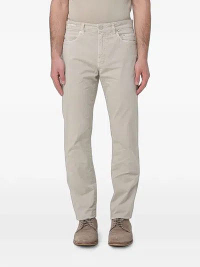 Siviglia Slim-fit Gabardine Trousers In Gray