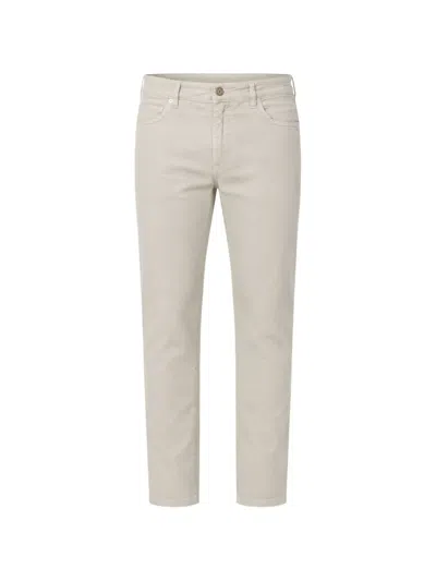 Siviglia Slim-fit Gabardine Trousers In White