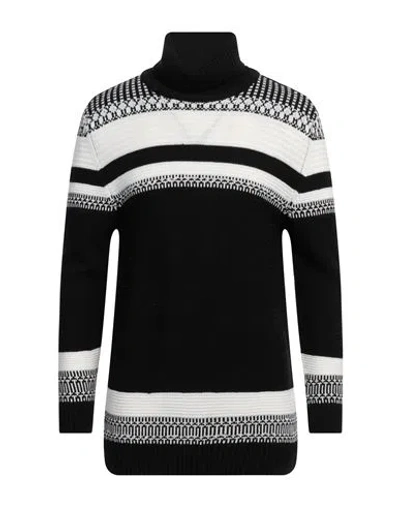 Siviglia Sport Man Turtleneck Black Size Xl Wool, Acrylic
