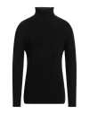 Siviglia Sport Man Turtleneck Black Size L Wool, Acrylic In Black