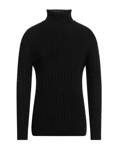 Siviglia Sport Man Turtleneck Black Size L Wool, Acrylic