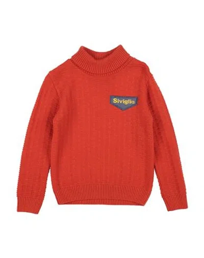Siviglia Babies'  Toddler Boy Turtleneck Rust Size 4 Wool, Modal In Red