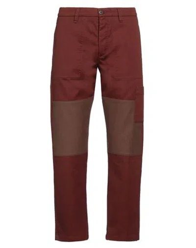 Siviglia White Man Pants Chocolate Brown Size 33 Cotton, Wool, Polyamide