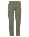 Siviglia White Man Pants Military Green Size 31 Cotton, Elastane In Green