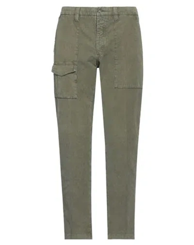 Siviglia White Man Pants Military Green Size 31 Cotton, Elastane