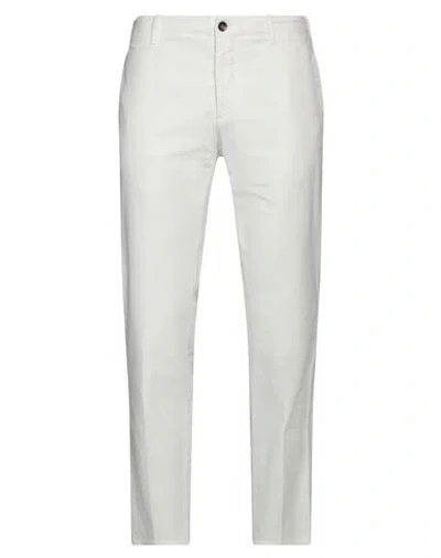 Siviglia White Man Pants White Size 32 Cotton, Elastane