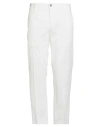 Siviglia White Man Pants White Size 34 Cotton, Elastane