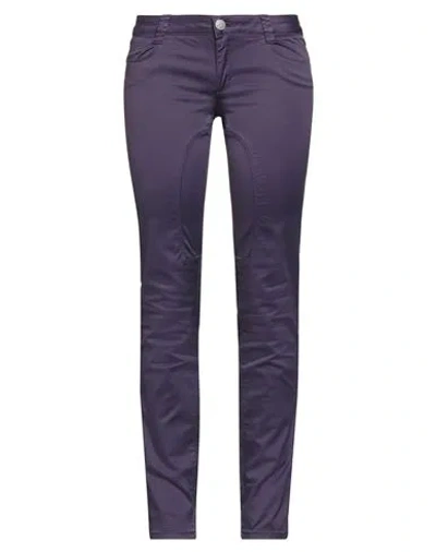 Siviglia Woman Pants Purple Size 27 Cotton, Elastane