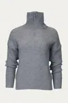 Six Crisp Days Ciut Half-zip Ribbed Sweater In Grey In Gray