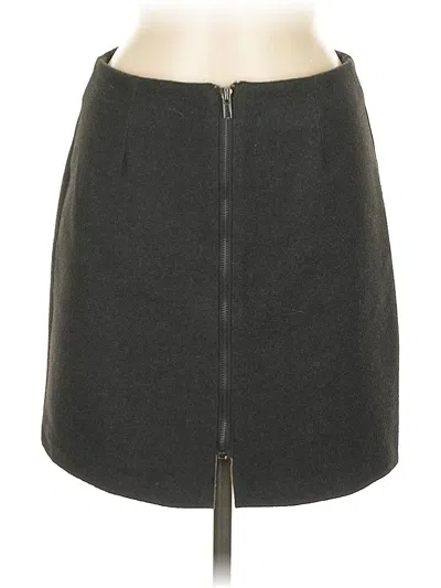 Pre-owned Six Crisp Days Wool Skirt In Gray