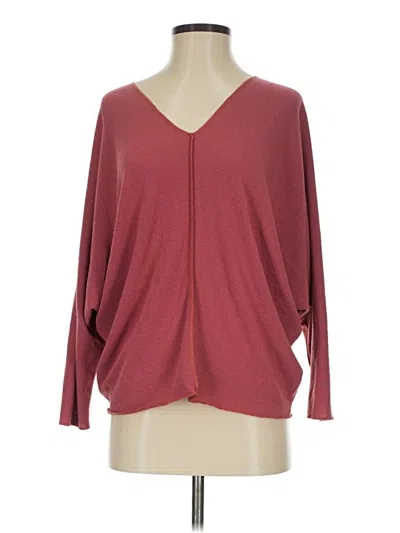 Pre-owned Six Fifty 3/4 Sleeve T-shirt In Burgundy