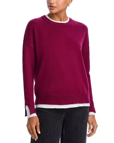 Six Fifty Ashlin Layered Look Sweater In Burgundy