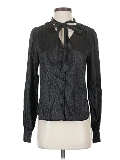 Pre-owned Six Fifty Long Sleeve Blouse In Black