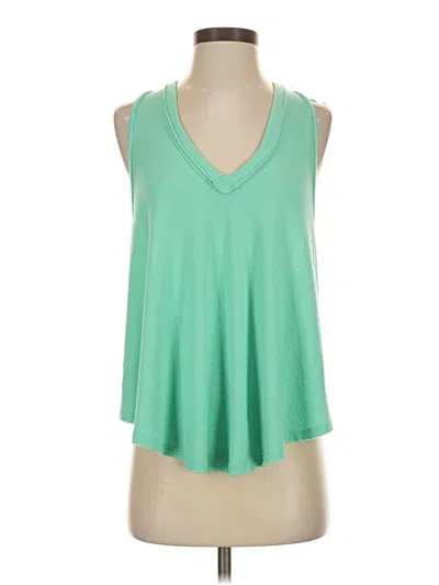Pre-owned Six Fifty Tank Top Green Plunge Neckline Tops