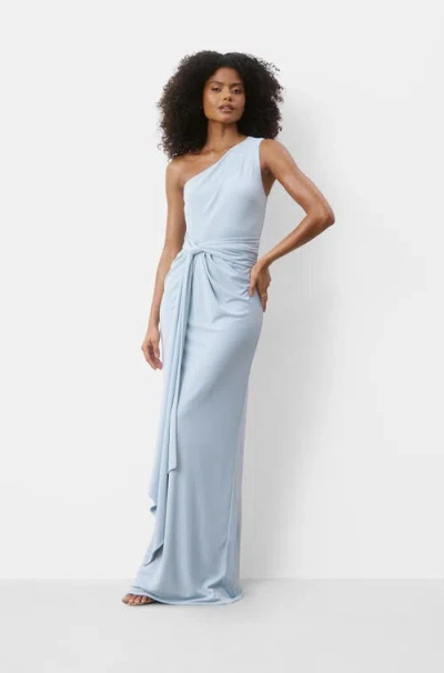 Six Stories Andie One Shoulder Stretch Maxi Dress In Blue