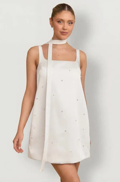 Six Stories Anya Scatter Bead Mini Dress In White