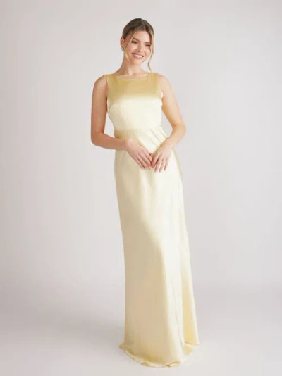 Six Stories Cowl Back Satin Bridesmaid Dress In Neutral
