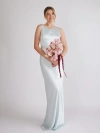 Six Stories Cowl Back Satin Bridesmaid Dress In White