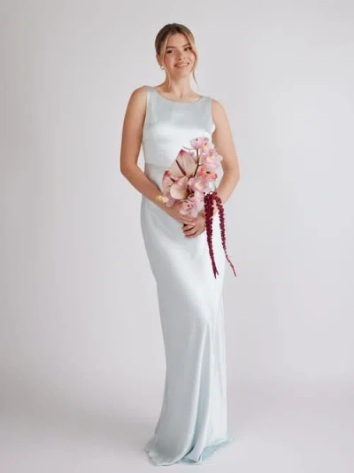 Six Stories Cowl Back Satin Bridesmaid Dress In White