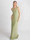 Six Stories Cowl Front Crepe Bridesmaid Dress In Green