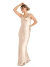Six Stories Cowl Front Satin Bridesmaid Dress In Neutral