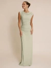 Six Stories Cowl Gathered Short Sleeve Bridesmaid In Green