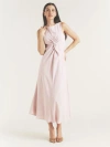 Six Stories Daphne Knot Detail Sleeveless Midi Dress In Pink