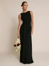 Six Stories Drape Gathered Sleeveless Stretch In Black