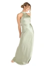 Six Stories Halter Neck Satin Bridesmaid Dress In Green