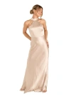 Six Stories Halter Neck Satin Bridesmaid Dress In Neutral
