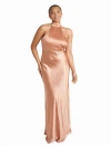 Six Stories Halter Neck Satin Bridesmaid Dress In Pink