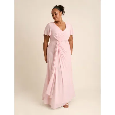 Six Stories Knot Front Chiffon Bridesmaid Dress In Pink