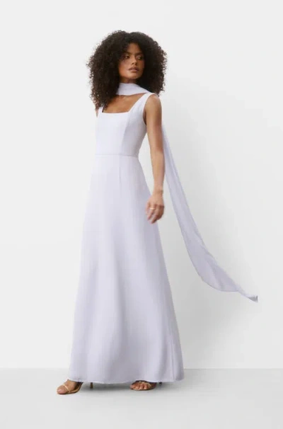 Six Stories Lilly Square Neck Chiffon Maxi Dress In Blue