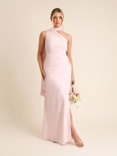 Six Stories One Shoulder Chiffon Bridesmaid Dress In Pink