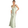 Six Stories Twist Back Satin Bridesmaid Dress In Green
