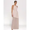Six Stories Twist Strap Sheer Hem Maxi Dress In Pink