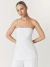 Six Stories Verity Tailored Bandeau Longline Top In White