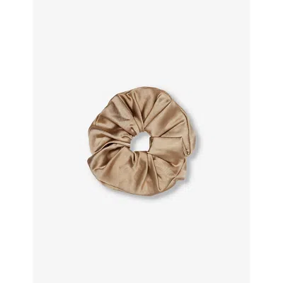 Six Stories Womens Champagne Oversized Ruched Satin Scrunchie