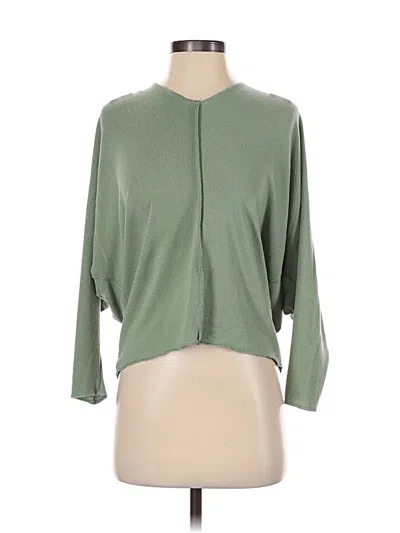Pre-owned Six/fifty 3/4 Sleeve Top Green Keyhole Neckline Tops