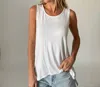 Six/fifty Sixfifty Split Back Tank In White In White