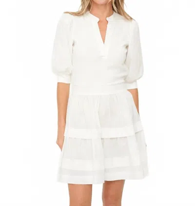 Six/fifty Annabelle Mixed Media Dress In White