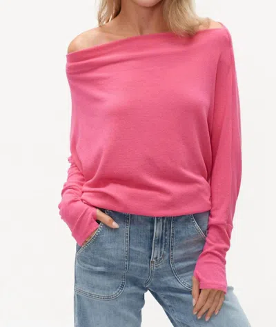 Six/fifty Anywhere Long Sleeve Top In Carnation In Pink