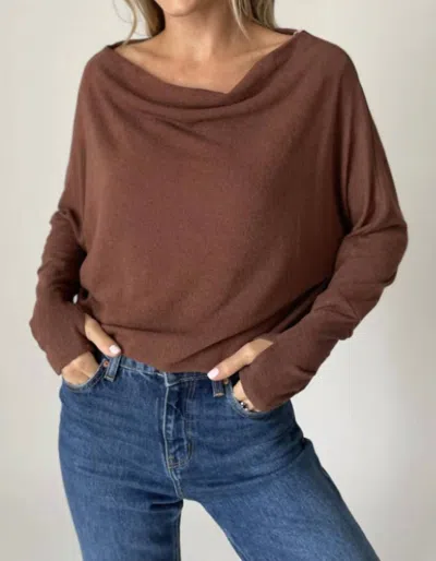 Six/fifty Anywhere Long Sleeve Top In Chestnut In Multi
